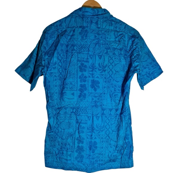 Vintage Hilo Hattie Hawaiian Tropical Short Sleeve Shirt Blue Men’s Medium - Picture 4 of 4